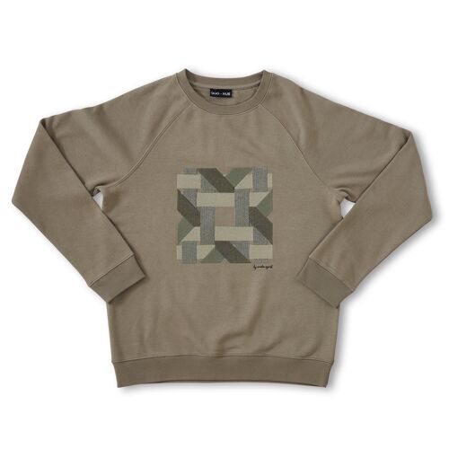 Designer Embroidered Sweater Khaki 'Rattan'