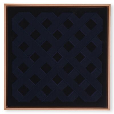 Oeuvre textile brodée encadrée noire 4x011 - 2-25