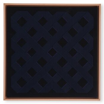 Oeuvre textile brodée encadrée noire 4x011 - 2-25 1
