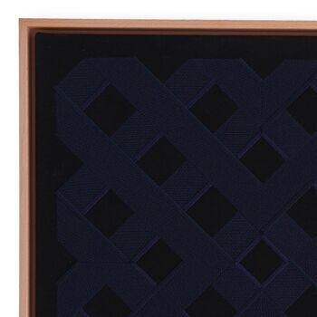 Oeuvre textile brodée encadrée noire 4x011 - 2-25 2