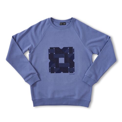 Designer Embroidered Sweater Periwinkle Blue 'Rattan'