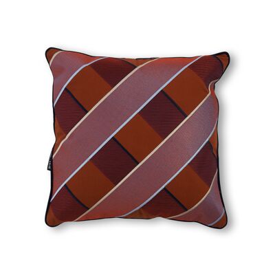 Coussin décoratif brodé Navy + Rust S010