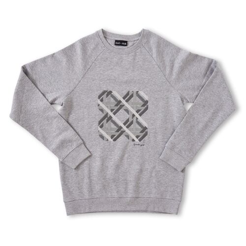 Designer Embroidered Sweater Grey 'Woven Bow'