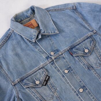 Veste en jean Levis brodée vintage bleu délavé 5