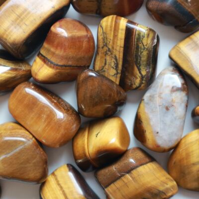 Tiger's eye tumbled stones - large