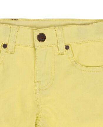 Bermuda garçon cinq poches en twill stretch jaune. 3