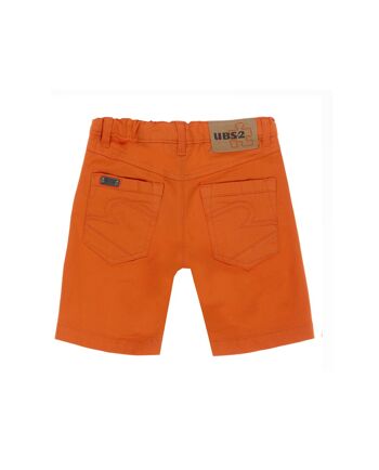 Bermuda garçon cinq poches en twill stretch orange. 2