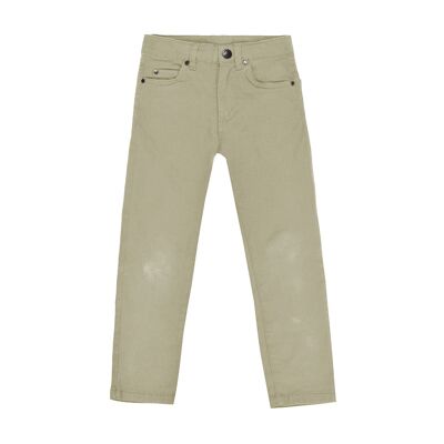 Boy's trousers in stretch twill with five pockets, stone.