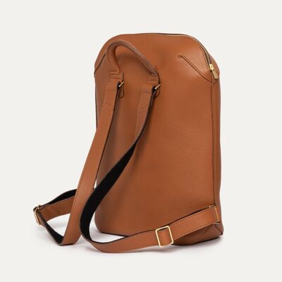 Backpack CAPSULE exterior camel leather & black felt