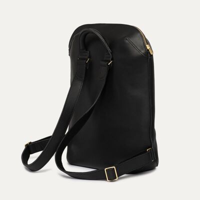 CAPSULE Outdoor-Rucksack aus schwarzem Leder & schwarzem Filz