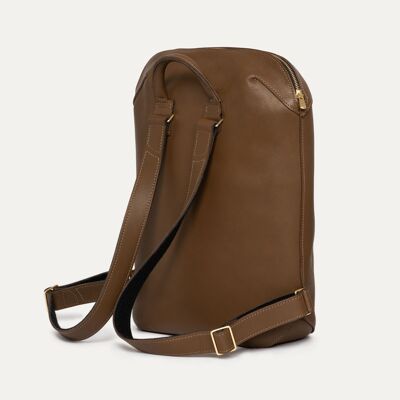 Backpack CAPSULE outdoor khaki leather & black felt