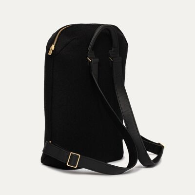 CAPSULE outdoor backpack in black felt & black leather