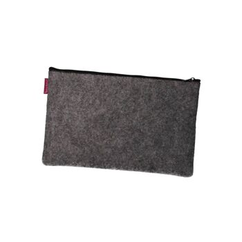 Pochette Aisha En Feutre Gris Ligne Pocket Bertoni 2