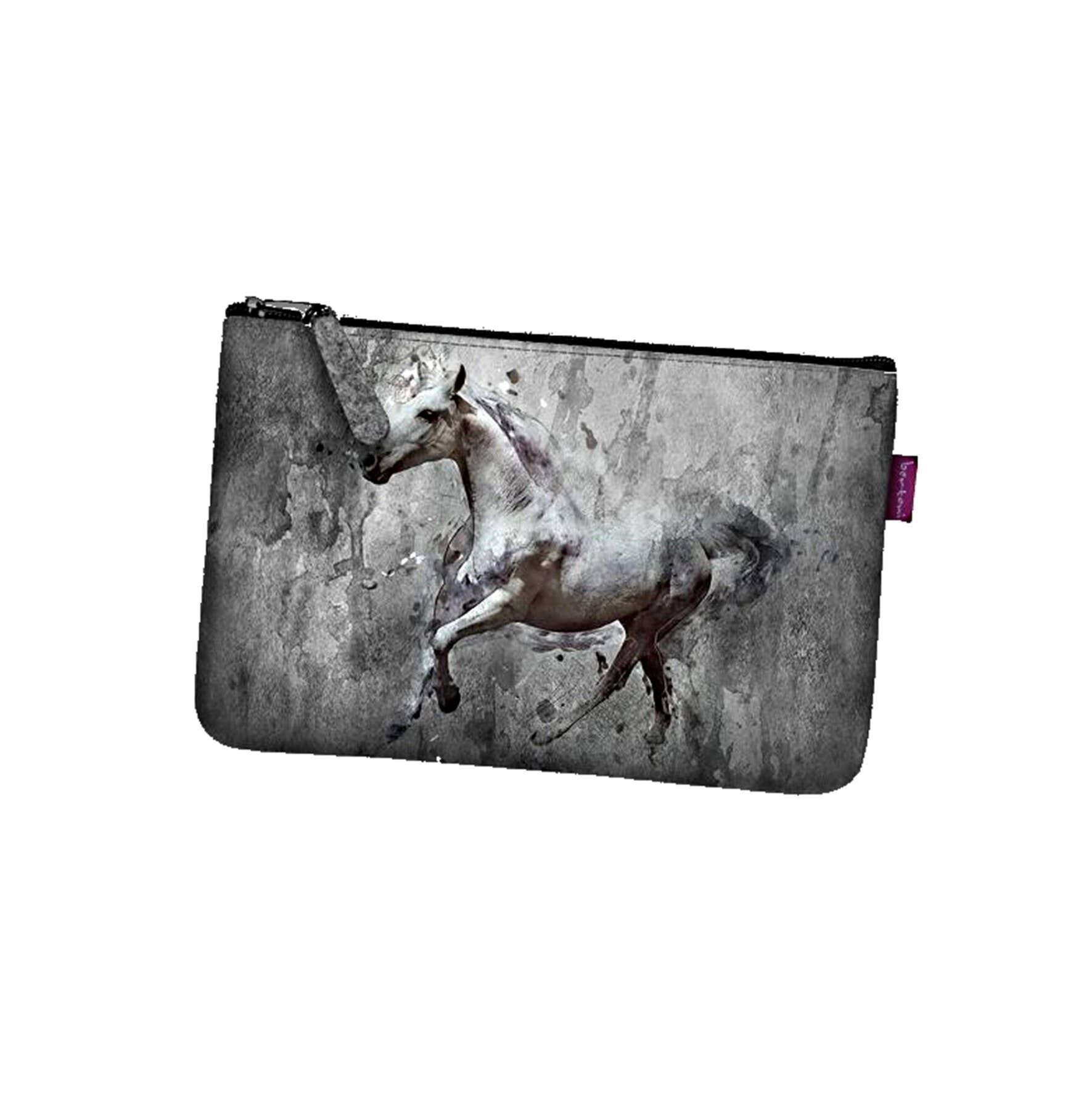 Pochette Amor In Feltro Grigio Linea Tasca Bertoni