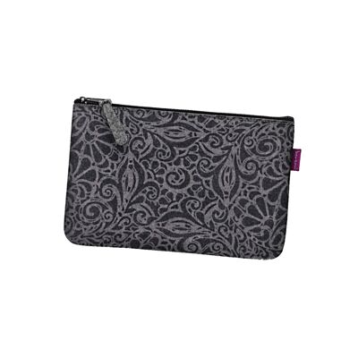 Azur Pochette In Grey Felt Pocket Line Bertoni