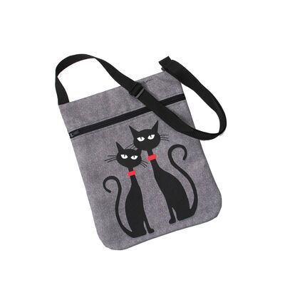 Borsa A Tracolla Gatti Nera En Toile Linea Joy Bertoni