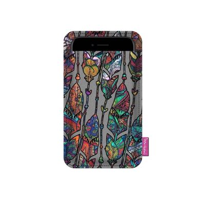 Boho Smartphone Case In Grey Felt Bertoni