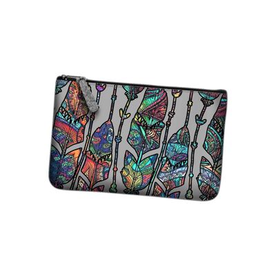 Pochette Boho De Fieltro Gris Línea Pocket Bertoni