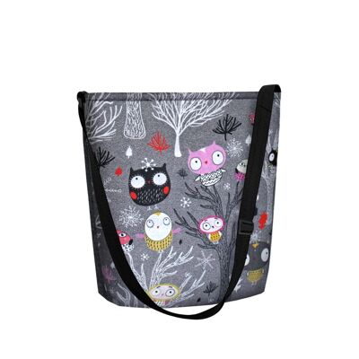 Borsa A Tracolla Bubo In Feltro Grigio Della Linea Funky Bertoni