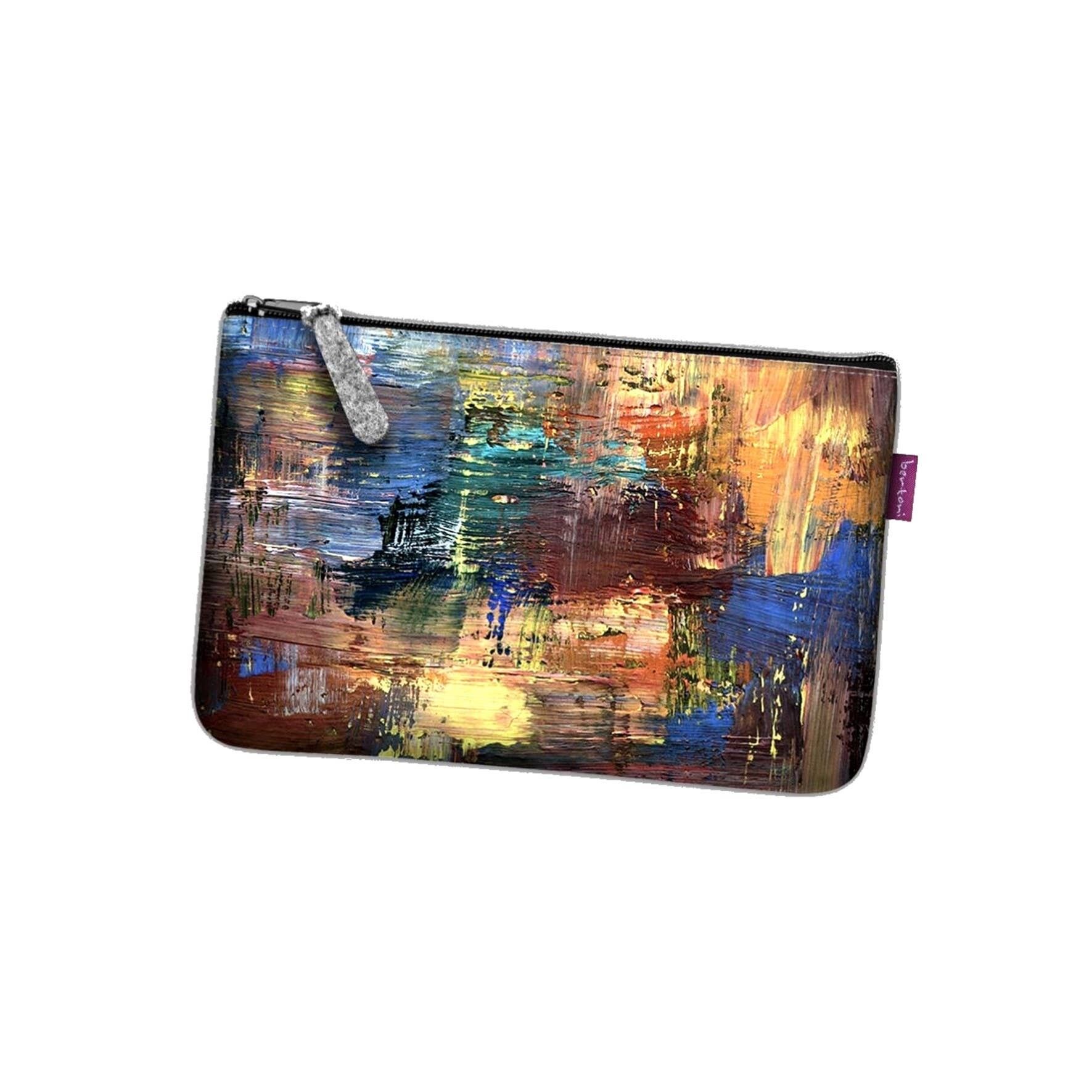 Pochette Caracas In Feltro Grigio Linea Tasca Bertoni