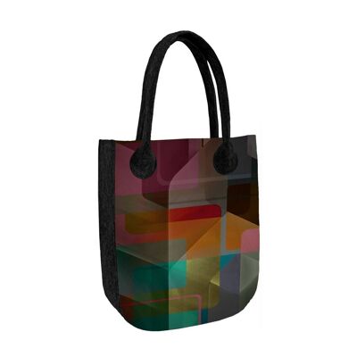 Bolso Shopper Caro De Feltro Antracite Linea City Bertoni