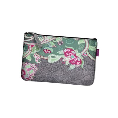 Cashmere Pochette In Grey Felt Pocket Line Bertoni