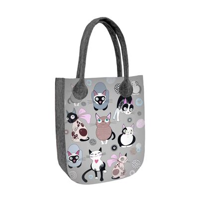 Borsa Shopper Catnip En Feltro Linea City Bertoni