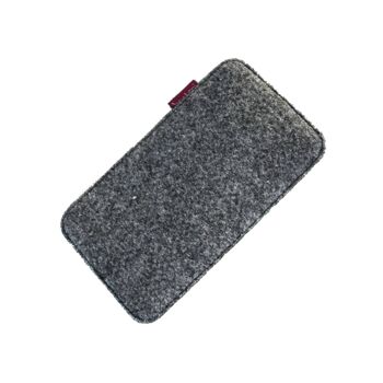 Etui Chester Pour Smartphone En Feutre Gris Bertoni 2