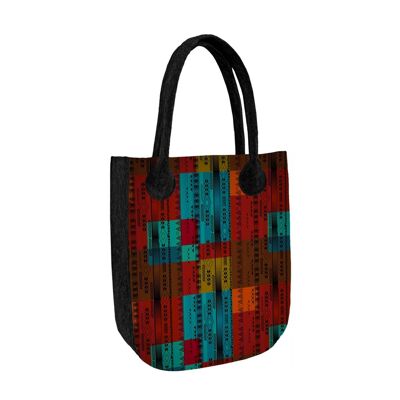 Bolso Shopper Colorado En Feltro Antracite Linea City Bertoni