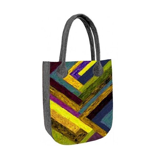 Corner Shoulder Bag In Felt City Line Bertoni