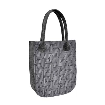 Bolso Shopper Cubo En Feltro Linea City Bertoni