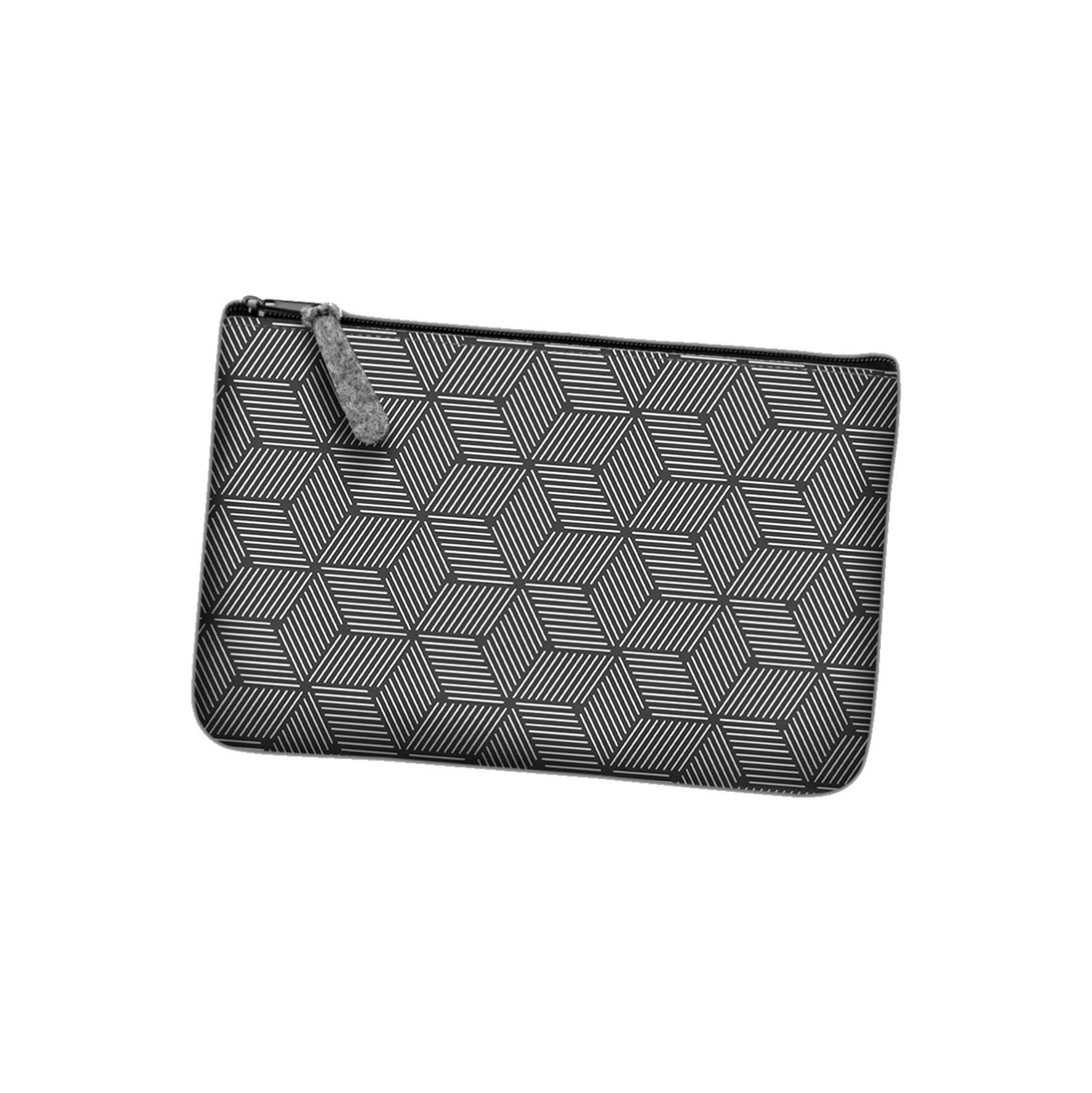 Pochette Cubo In Feltro Grigio Linea Tasca Bertoni