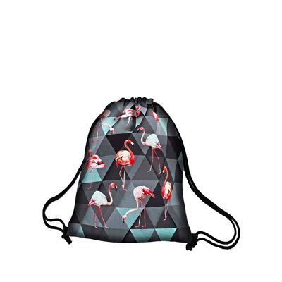 Flamingo Backpack In Canvas Sack Line Bertoni