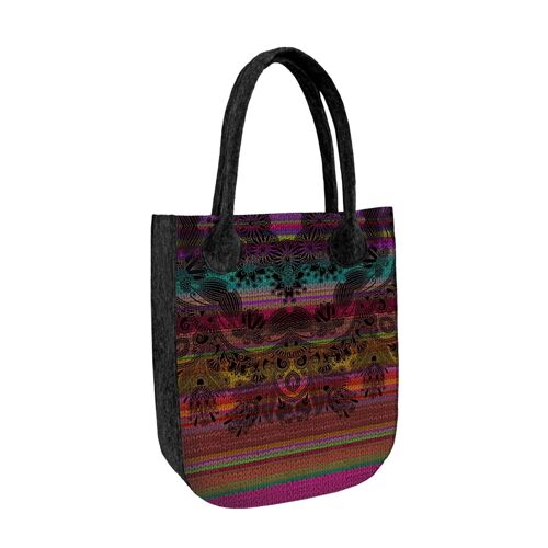 Florencia Shoulder Bag In Felt City Anthracite Line Bertoni