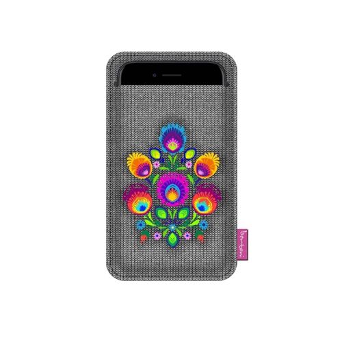 Custodia Smartphone Folk In Feltro Grigio Bertoni