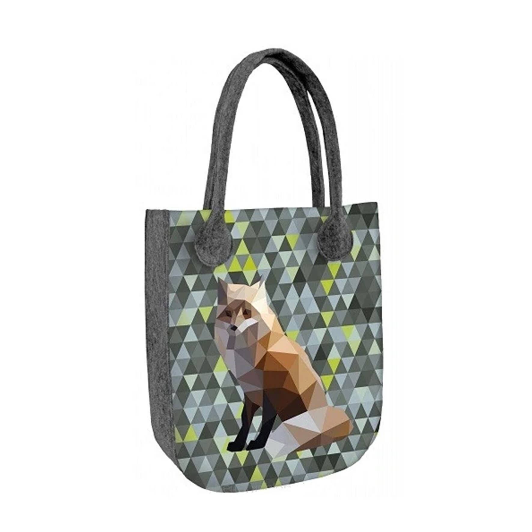 Fox Shoulder Bag In Felt City Line Bertoni