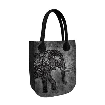 Bolso Shopper Gange De Feltro Antracite Linea City Bertoni