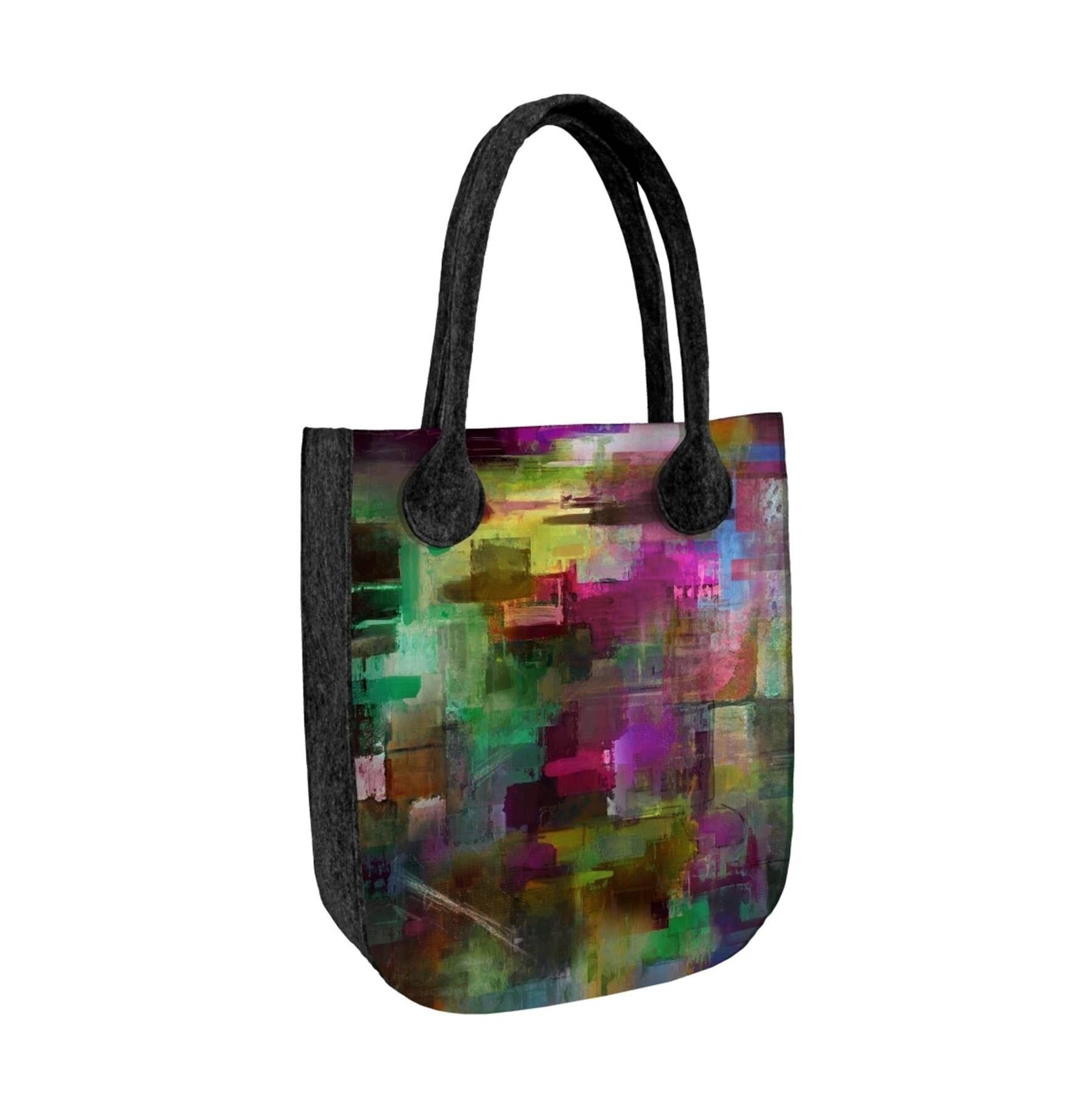 Gesture Shoulder Bag In Felt City Anthracite Line Bertoni