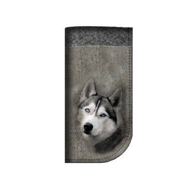 Portaocchiali Husky In Feltro Grigio Bertoni