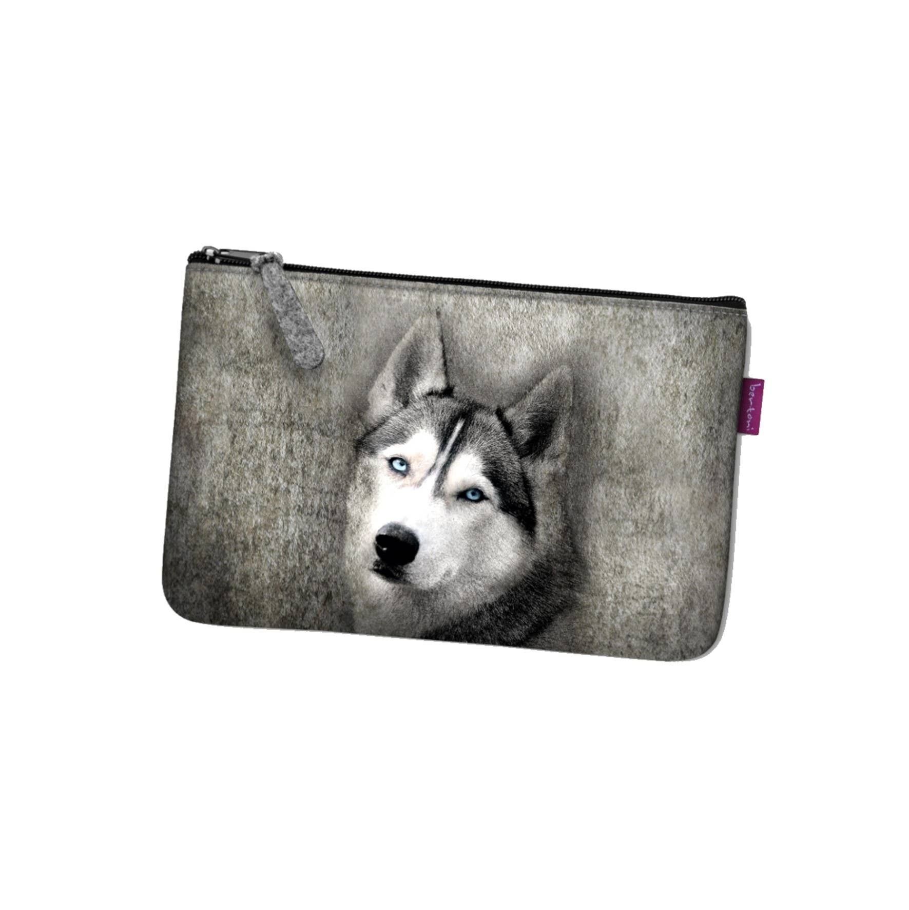 Pochette Husky In Feltro Grigio Linea Tasca Bertoni
