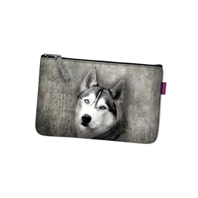 Husky Pochette In Grey Felt Pocket Line Bertoni