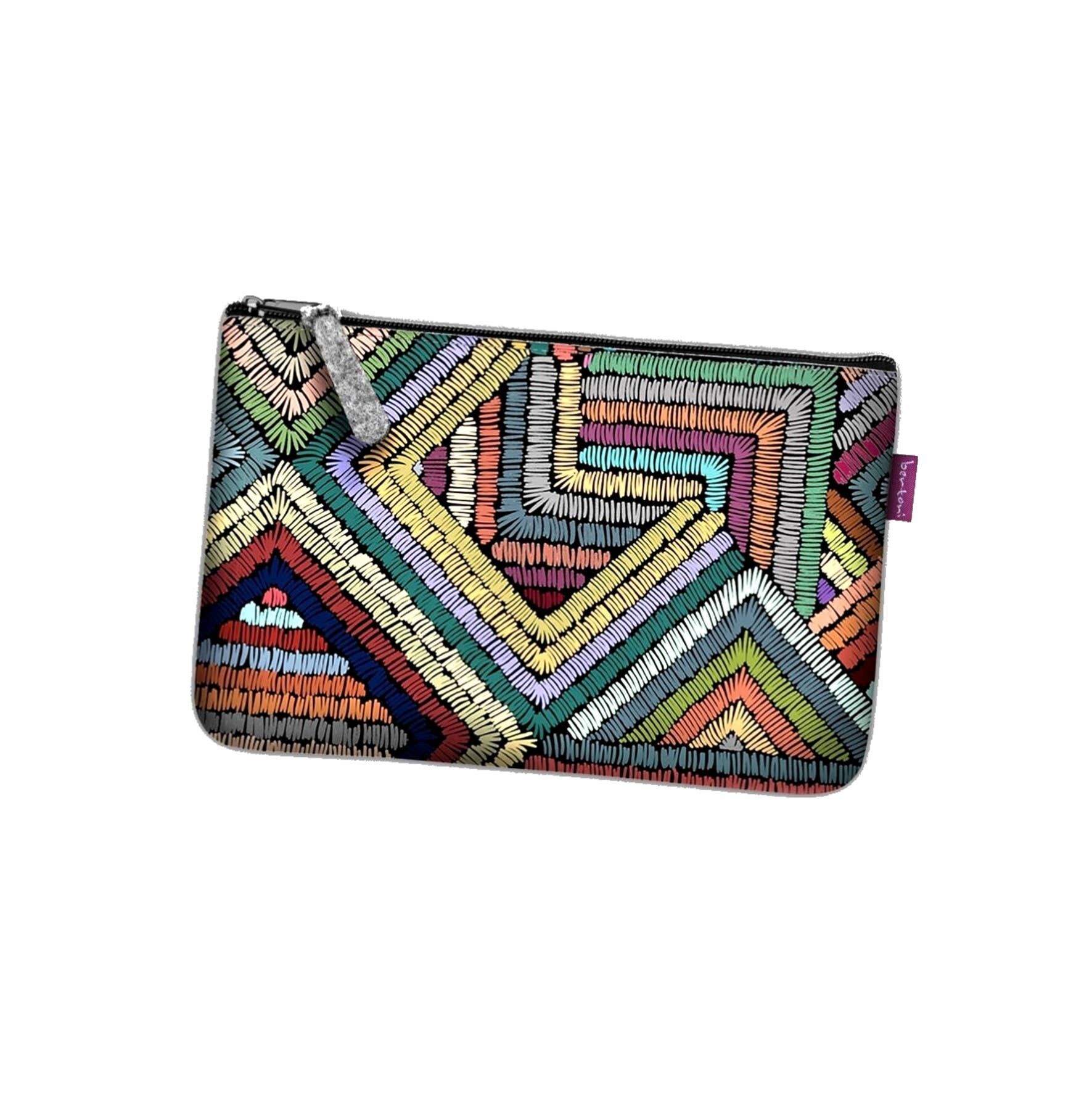 Pochette Inka In Feltro Grigio Linea Tasca Bertoni