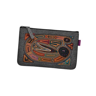 Kenia Pochette In Grey Felt Pocket Line Bertoni