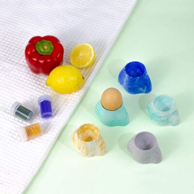Køffret / DIY concrete kit 5 BRONY egg cups - 2 molds - 4 pigments