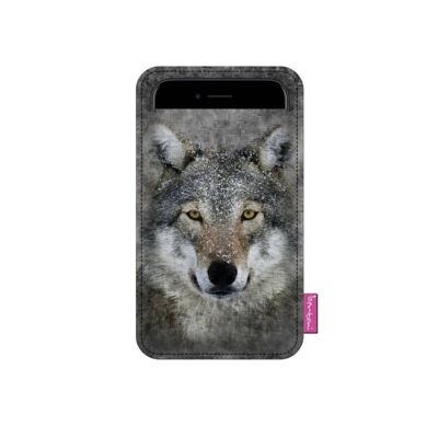 Lupo Smartphone Case In Grey Felt Bertoni