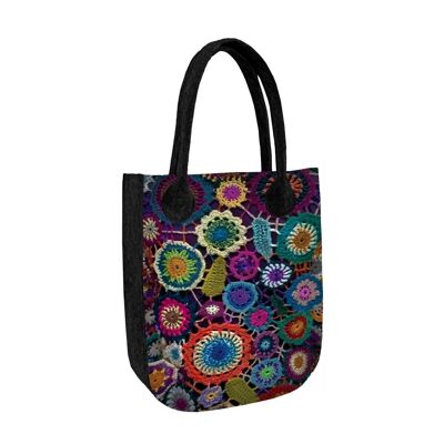 Borsa Shopper Mona In Feltro Antracite Linea City Bertoni