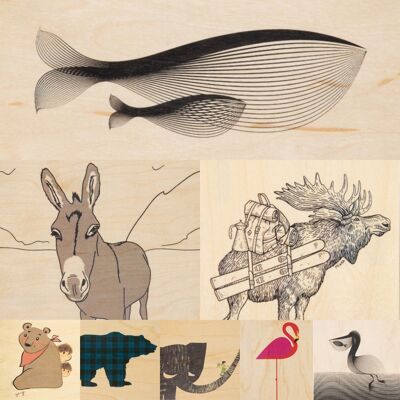Wooden card - animal pack