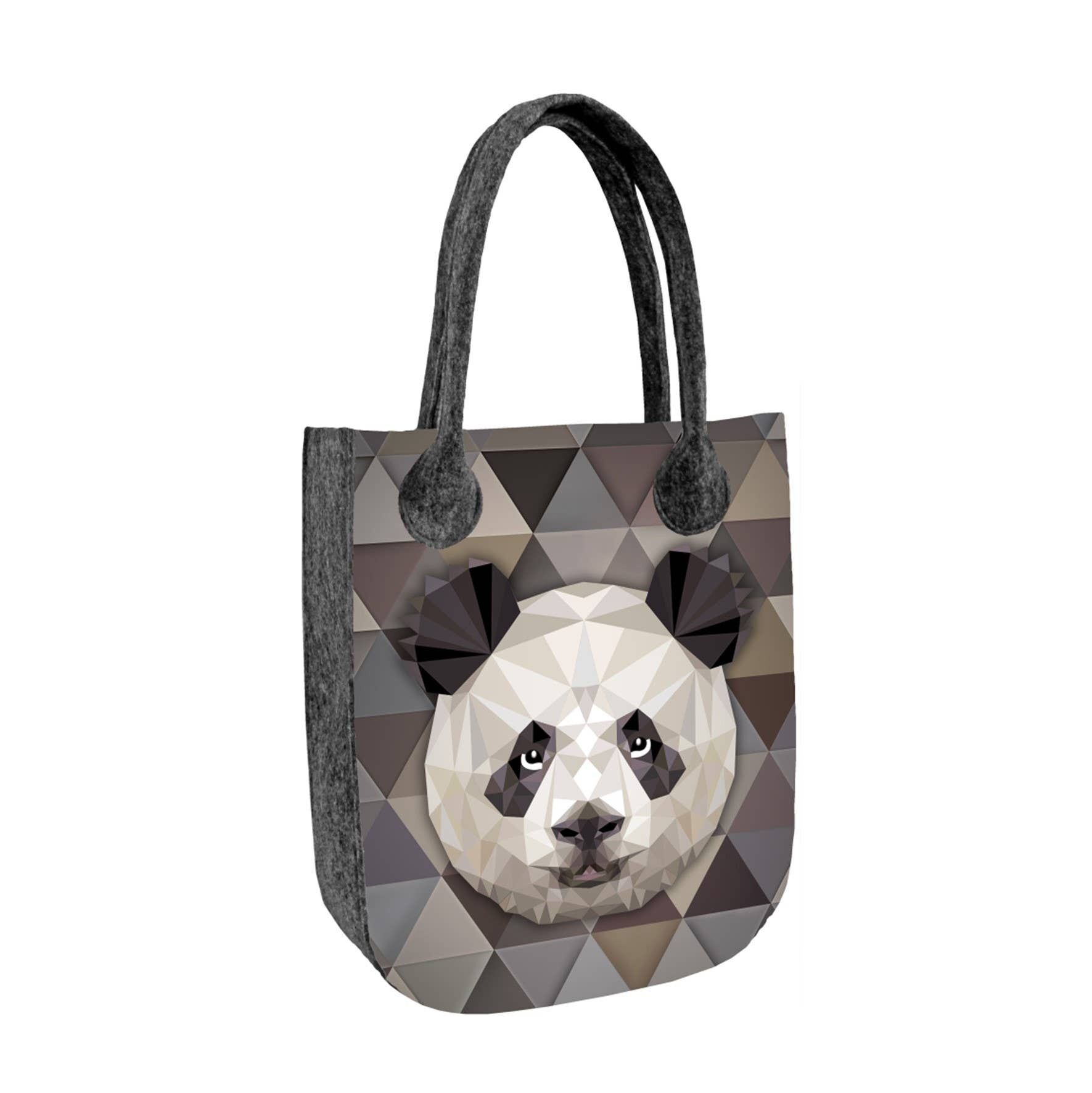 Panda Shoulder Bag In Felt City Line Bertoni