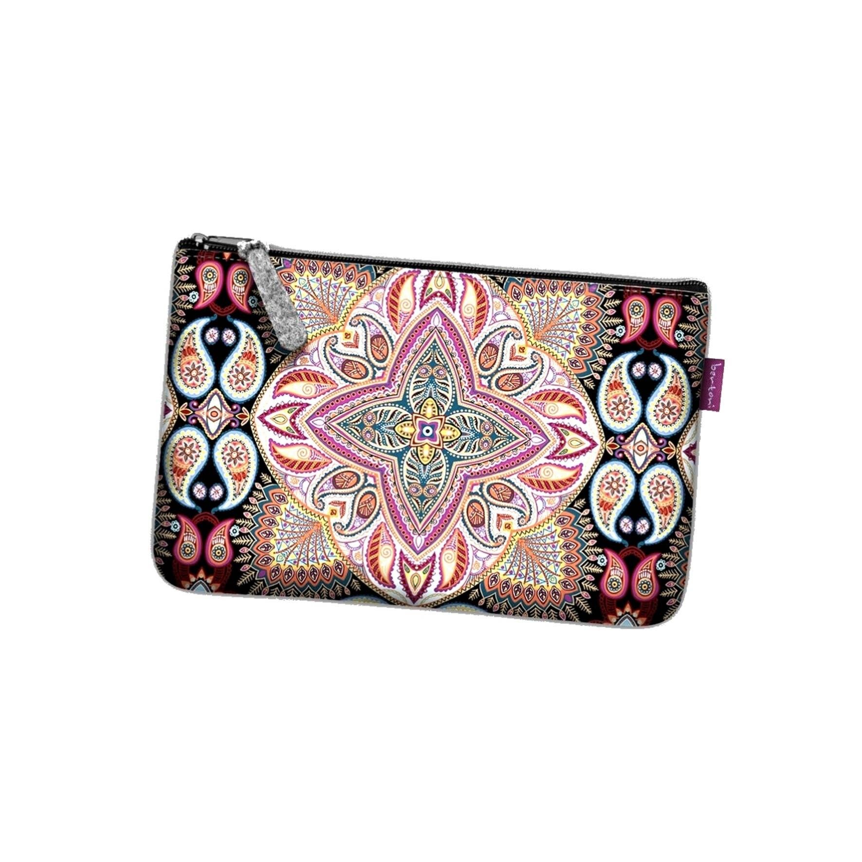 Pochette A Pois En Feltro Grigio Linea Pocket Bertoni