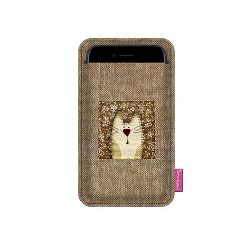 Porta Smartphone Prexo Beige In Feltro Grigio Bertoni
